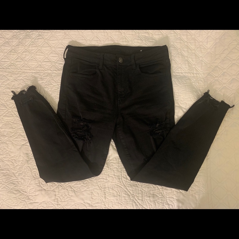 American Eagle black ripped jeans